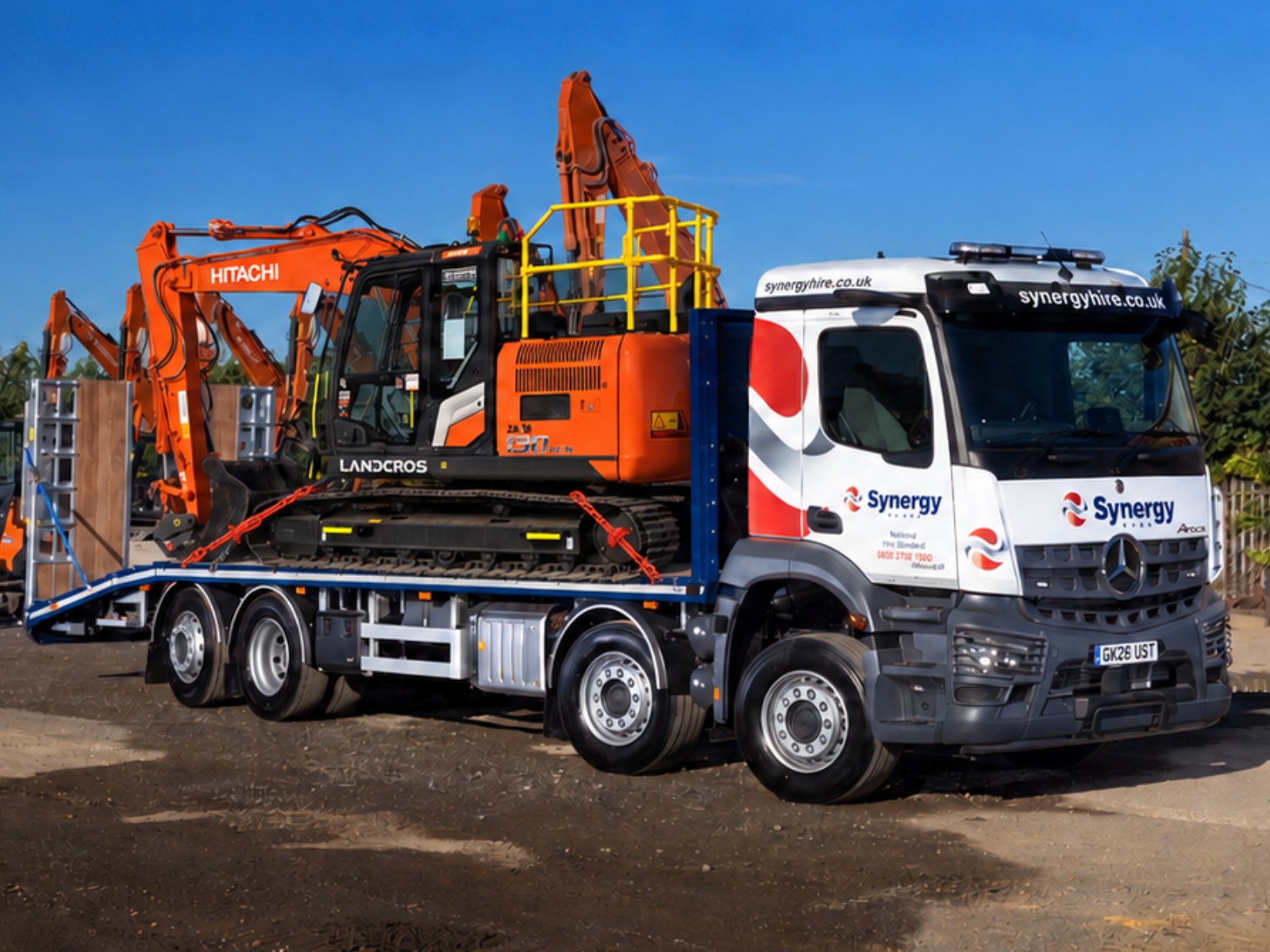 Line-up of Hitachi excavators at Synergy Hire